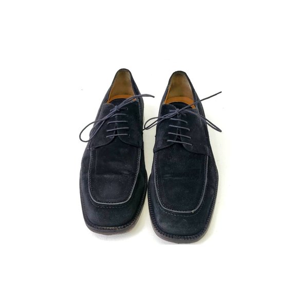 Johnston and Murphy Domani Men\'s 12 D Black Suede Leather Italian Shoes Lace Up main image 7